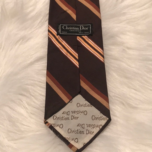 Vintage Christian Dior Silk Striped Tie - Picture 1 of 3